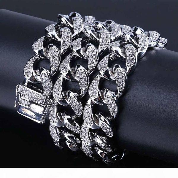 18mm iced out chains diamond miami cuban link chain luxury designer necklace mens hip hop jewelry bling rapper hiphop statement necklace new, Silver
18mm iced out chains diamond miami cuban link chain luxury designer necklace mens hip hop jewelry bling rapper hiphop statement necklace new, Silver