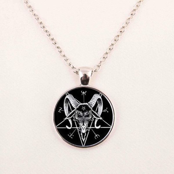 satanism pendant necklace sigil of leviathan baphomet necklace silver color chain mens womens satanic symbol glass jewelry
satanism pendant necklace sigil of leviathan baphomet necklace silver color chain mens womens satanic symbol glass jewelry