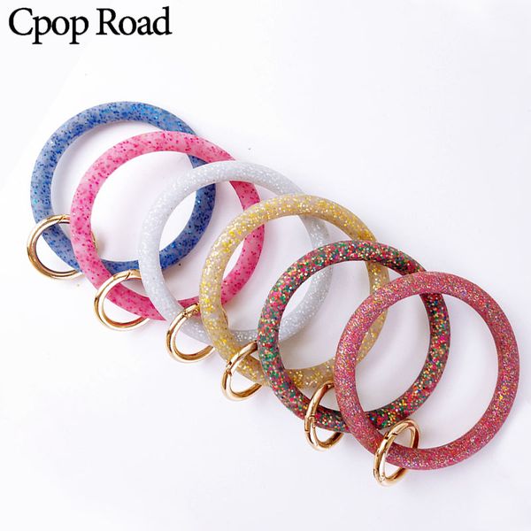 cpop trendy silica gel wristlet key chains bangle geometric hollow circle glitter car keychain fashion women accessories gifts, Silver
cpop trendy silica gel wristlet key chains bangle geometric hollow circle glitter car keychain fashion women accessories gifts, Silver