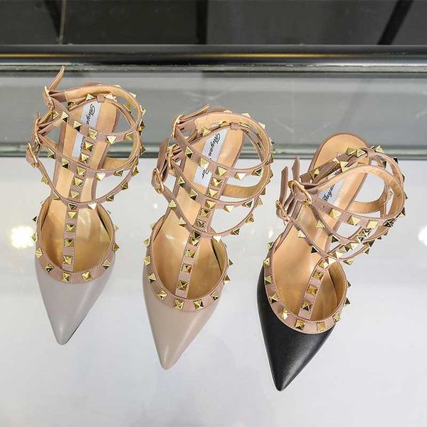 2020 v brand women high heel sandal with rivets genuine leather wedding shoes 10cm thin heel pointed toe sandal 34-43, Black
2020 v brand women high heel sandal with rivets genuine leather wedding shoes 10cm thin heel pointed toe sandal 34-43, Black
