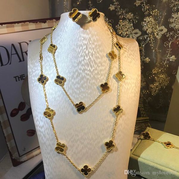brand 925 silver four leaf flower jewelry set for women wedding necklace bracelet earrings brown tiger eye clover mother shell cz jewelry, Black
brand 925 silver four leaf flower jewelry set for women wedding necklace bracelet earrings brown tiger eye clover mother shell cz jewelry, Black