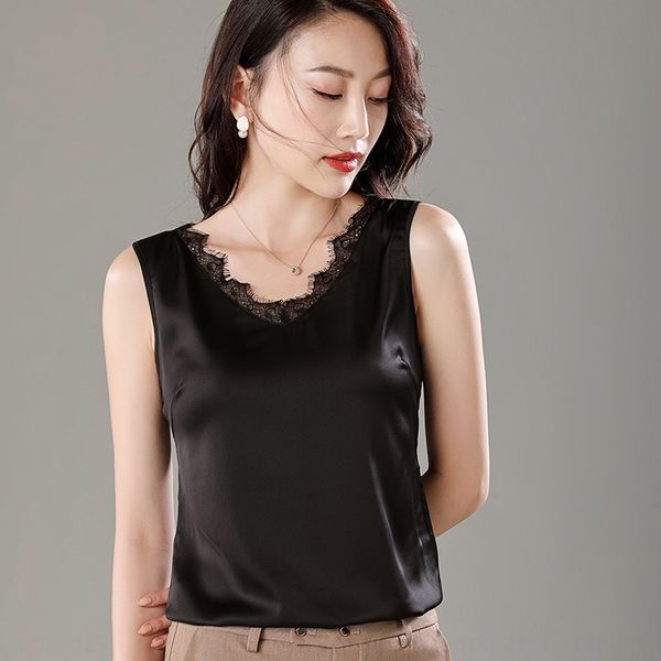 black lace camisole women's 2020 sleeveless coat lace silk professional bottom-up silk satin coat fashion, Camo
black lace camisole women's 2020 sleeveless coat lace silk professional bottom-up silk satin coat fashion, Camo