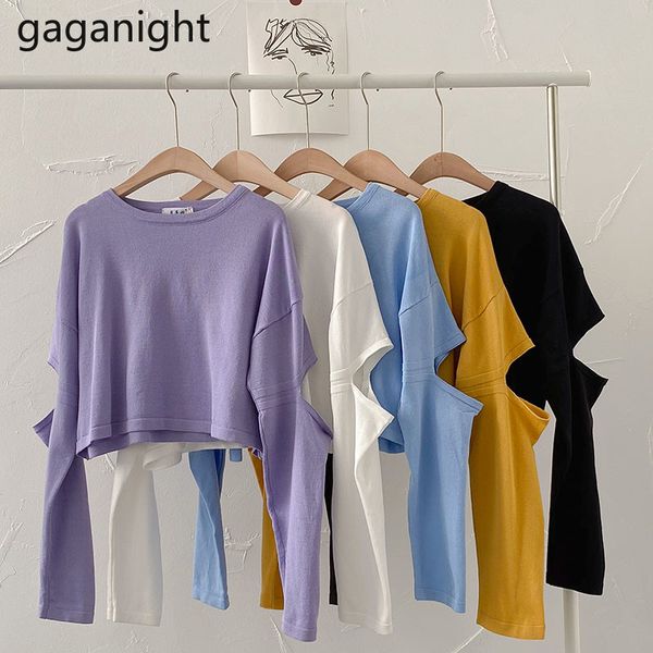 gaganight knitted women cropped sweater hole long sleeve lady fashion pullover solid casual loose pull femme 2020 thin sweaters, White;black
gaganight knitted women cropped sweater hole long sleeve lady fashion pullover solid casual loose pull femme 2020 thin sweaters, White;black
