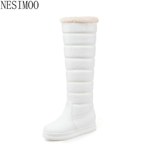 nesimoo 2021 new winter height increasing snow boots pu leather wedges women shoes round toe keep warm knee high boots size34-43, Black
nesimoo 2021 new winter height increasing snow boots pu leather wedges women shoes round toe keep warm knee high boots size34-43, Black