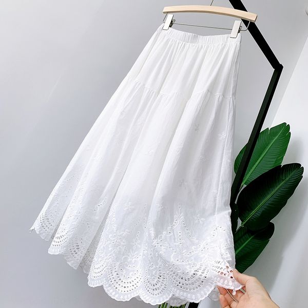 delicate embroidered ultra thin cotton healing white skirt leisure holiday summer women's clothing dress long skirt dress, Black
delicate embroidered ultra thin cotton healing white skirt leisure holiday summer women's clothing dress long skirt dress, Black