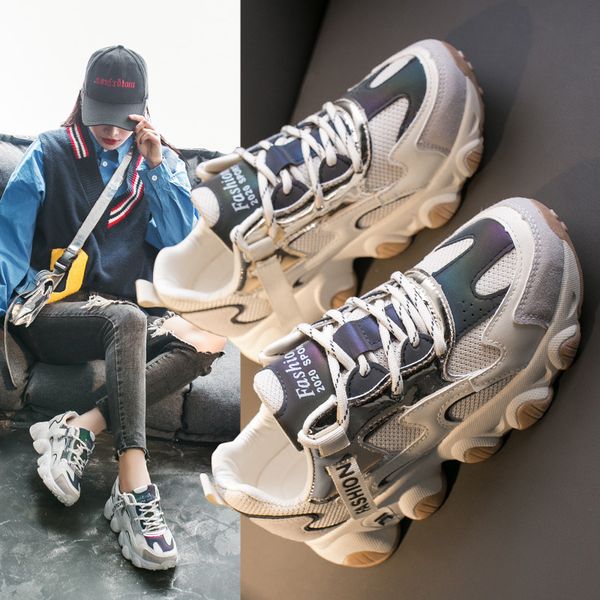 2020 new super dad shoes women spring new breathable all-match korean sports shoes female students running shoes, Black
2020 new super dad shoes women spring new breathable all-match korean sports shoes female students running shoes, Black