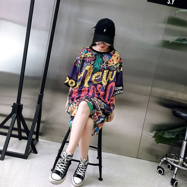 2020 harajuku style lettered short-sleeved t-shirt women's mid-length large size pattern cool clothes, White
2020 harajuku style lettered short-sleeved t-shirt women's mid-length large size pattern cool clothes, White