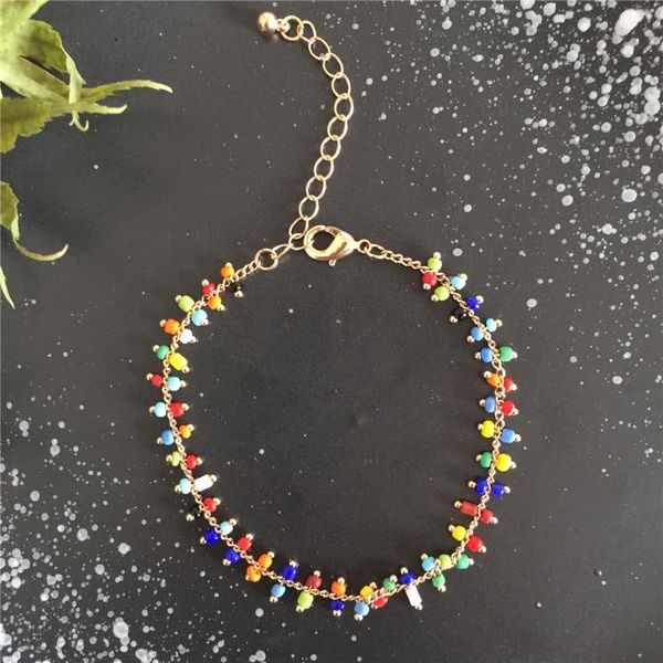 chic women bracelet or anklet gold color plating colorful bead strand bracelet anklet both use, Golden;silver
chic women bracelet or anklet gold color plating colorful bead strand bracelet anklet both use, Golden;silver