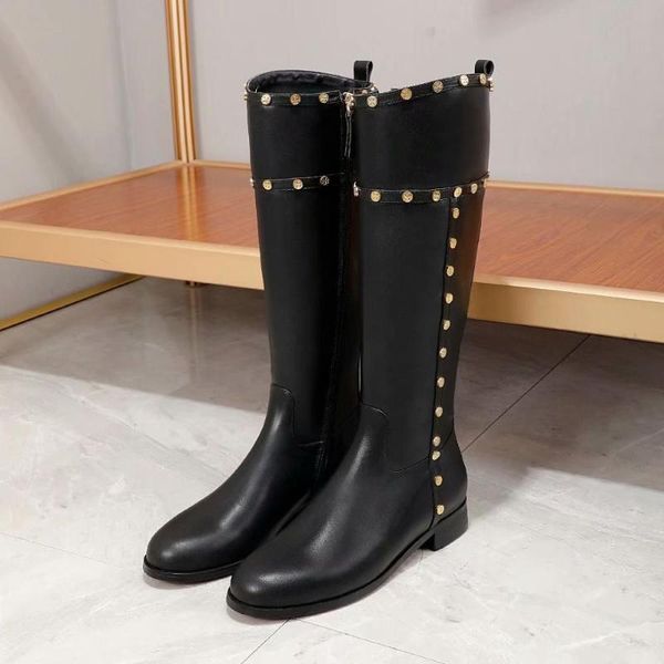rivets studed women knee high boots black genuine leather flats long boots wunway gladaitor autumn winter motorcyacle shoe
rivets studed women knee high boots black genuine leather flats long boots wunway gladaitor autumn winter motorcyacle shoe