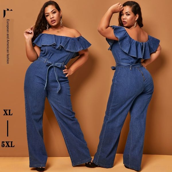 19198 new 19198 new large size women's clothing jumpsuit shuishui ruffled shoulder tight jumpsuit, Blue
19198 new 19198 new large size women's clothing jumpsuit shuishui ruffled shoulder tight jumpsuit, Blue