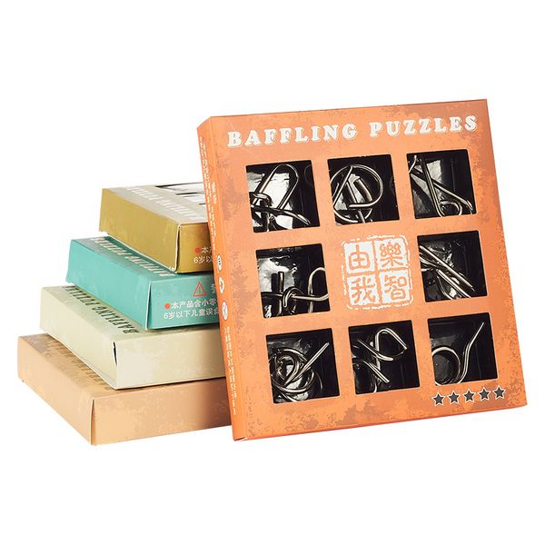 nine serial educational toy intelligence knot burr puzzle unlock looping-off set children disassembly toy shaper trinmmer shirts supplies
nine serial educational toy intelligence knot burr puzzle unlock looping-off set children disassembly toy shaper trinmmer shirts supplies