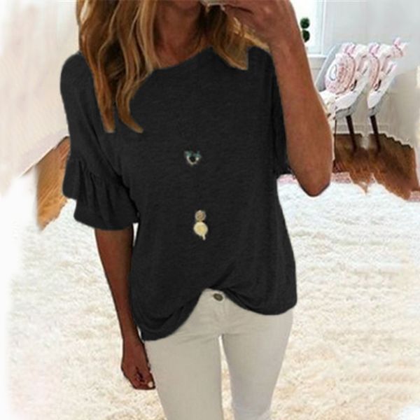 women's blouses & shirts oversized women short sleeve solid ruffles 2021 fashion casual loose summer tunic shirt work party blusas fem, White
women's blouses & shirts oversized women short sleeve solid ruffles 2021 fashion casual loose summer tunic shirt work party blusas fem, White