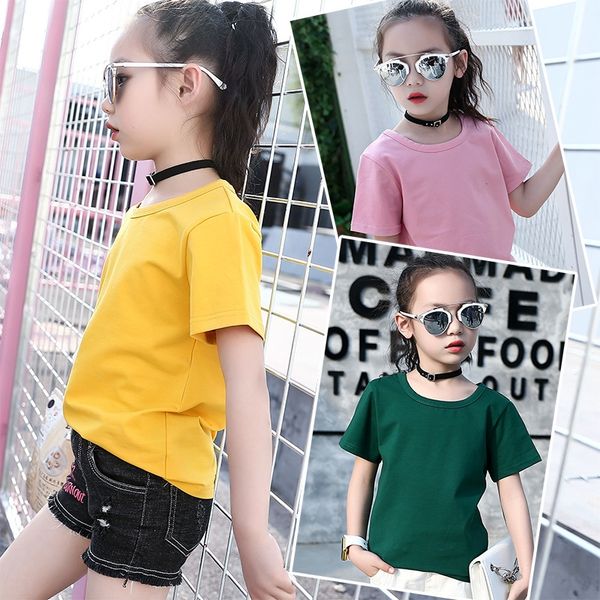 pr5zx 2020 new summer fashionable girls children's pure color t-shirt short-sleeved casual medium and large children's base shirt, Blue
pr5zx 2020 new summer fashionable girls children's pure color t-shirt short-sleeved casual medium and large children's base shirt, Blue