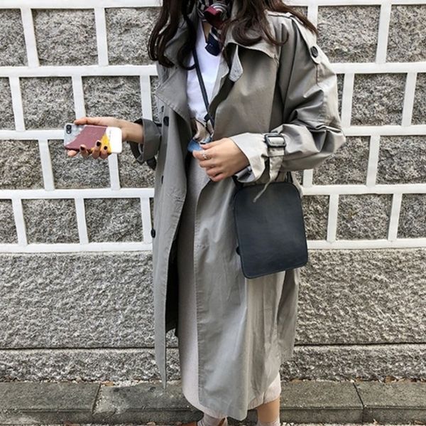 2019 autumn new gray windbreaker women's mid-length korean windbreaker coat clothing style coat women's clothing, Tan;black
2019 autumn new gray windbreaker women's mid-length korean windbreaker coat clothing style coat women's clothing, Tan;black