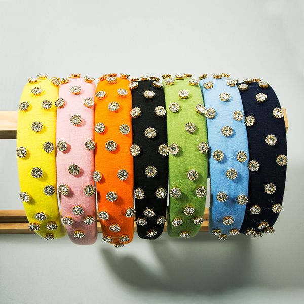 thin sponge hair band women's quarter diamond-studded elegant colorful runway show fabric hair accessories, Silver
thin sponge hair band women's quarter diamond-studded elegant colorful runway show fabric hair accessories, Silver