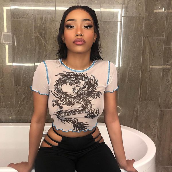 blackday cropped perspective mesh t shirt women white dragon print o-neck bodycon tshirt summer fashion crop 2020
blackday cropped perspective mesh t shirt women white dragon print o-neck bodycon tshirt summer fashion crop 2020