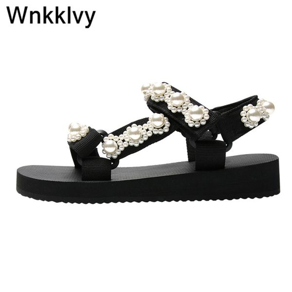 platform beach sandals summer pearled flowers dress fairy shoes women magic tape leisure comfort sandalias for girls 2020, Black
platform beach sandals summer pearled flowers dress fairy shoes women magic tape leisure comfort sandalias for girls 2020, Black