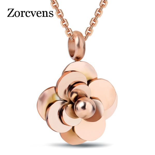 zorcvens fashion rose gold color stainless steel women's necklace camellia necklace flower choker necklaces, Silver
zorcvens fashion rose gold color stainless steel women's necklace camellia necklace flower choker necklaces, Silver