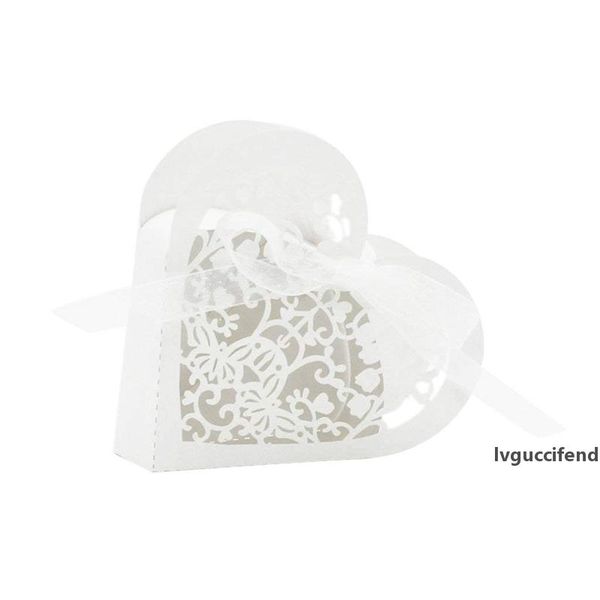 lot of 20 candy box heart candy paper box gift for wedding party - white