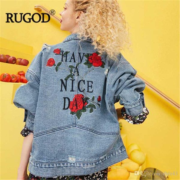 rugod solid denim jacket for women turn-down hole floral embroidery jean loose casual blue coats fashion female outwear feminine, Black;brown
rugod solid denim jacket for women turn-down hole floral embroidery jean loose casual blue coats fashion female outwear feminine, Black;brown