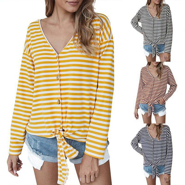 women's t-shirt v-neck long-sleeved female tshirt 2020 popular new striped print casual comfortable saco, White
women's t-shirt v-neck long-sleeved female tshirt 2020 popular new striped print casual comfortable saco, White