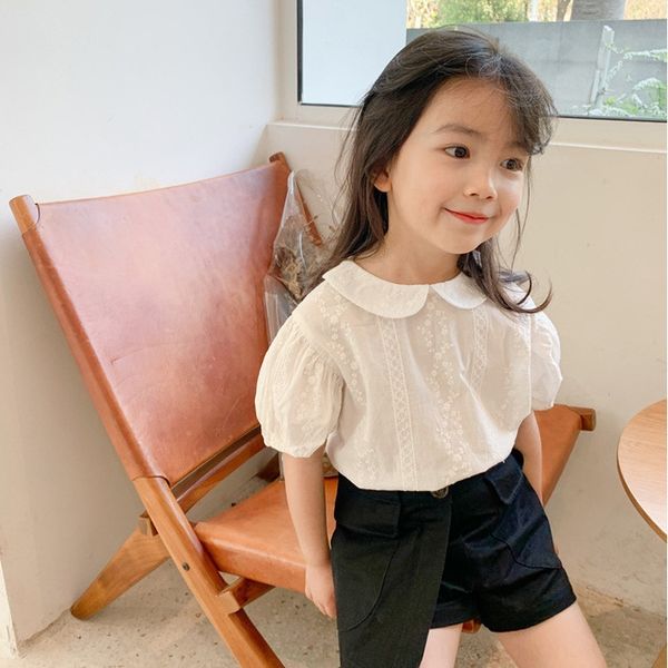 2020 new children's pure color all-match cute doll doll shirt collar girl's foreign style temperament shirt, White;black
2020 new children's pure color all-match cute doll doll shirt collar girl's foreign style temperament shirt, White;black