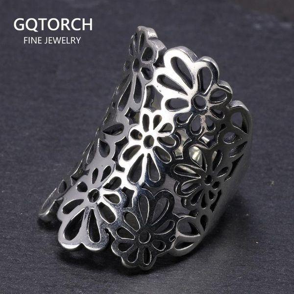 exaggerated wide big rings for women guaranteed 925 sterling silver rings hollow flower elegant fine jewellery anillo mujer, Golden;silver
exaggerated wide big rings for women guaranteed 925 sterling silver rings hollow flower elegant fine jewellery anillo mujer, Golden;silver