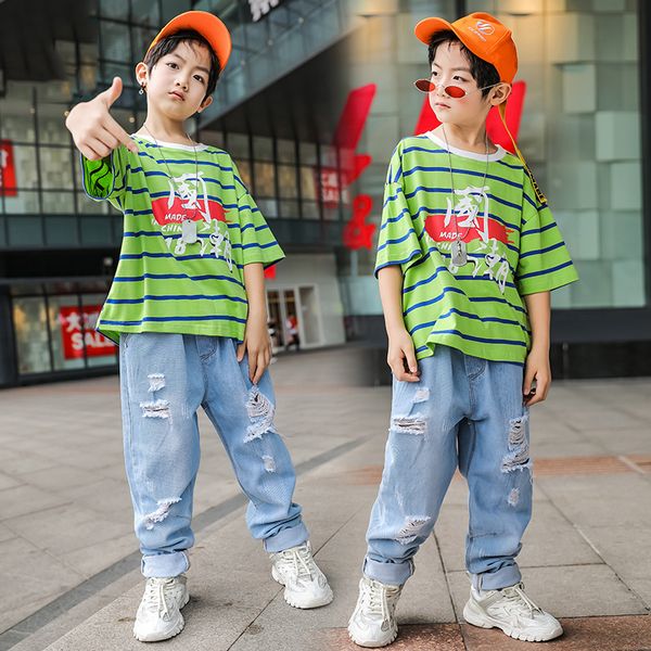 boys hip hop dance costumes for kids loose t-shirt jeans jazz modern dance clothes performance stage outfits street wear sl3781, Black;red
boys hip hop dance costumes for kids loose t-shirt jeans jazz modern dance clothes performance stage outfits street wear sl3781, Black;red