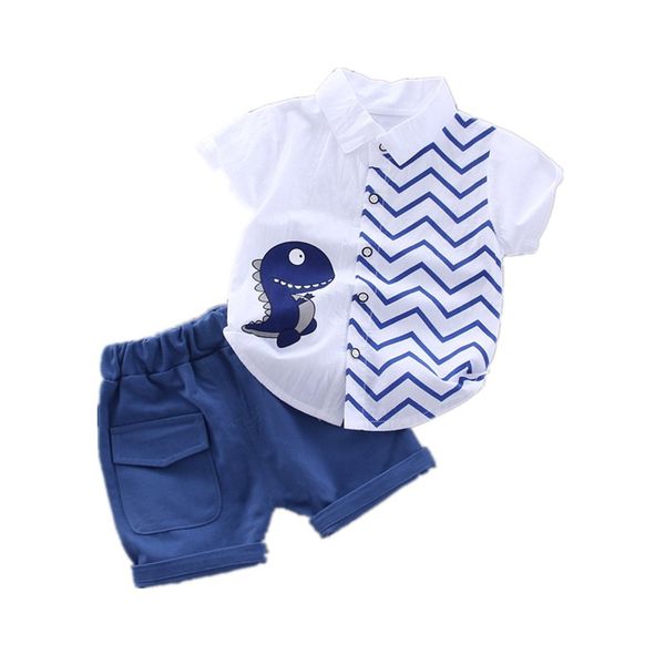 2020 new summer children clothing baby boys girls cartoon shirt shorts 2pcs/sets kids infant casual clothes toddler tracksuit t200713, White