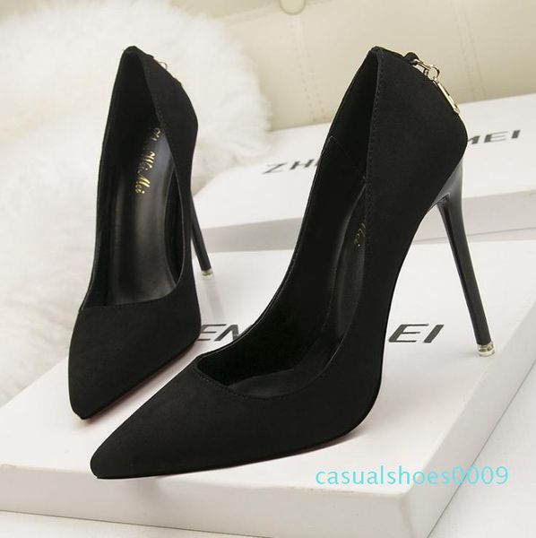 fasion classic business women shoes high heel shoes with d word buckle designer ladies shoes c09, Black