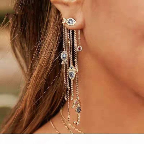 europe and america pouplar women jewelry yellow gold plated cz seahorsefish long tassels earrings for girls women nice gift for friends, Golden;silver
europe and america pouplar women jewelry yellow gold plated cz seahorsefish long tassels earrings for girls women nice gift for friends, Golden;silver