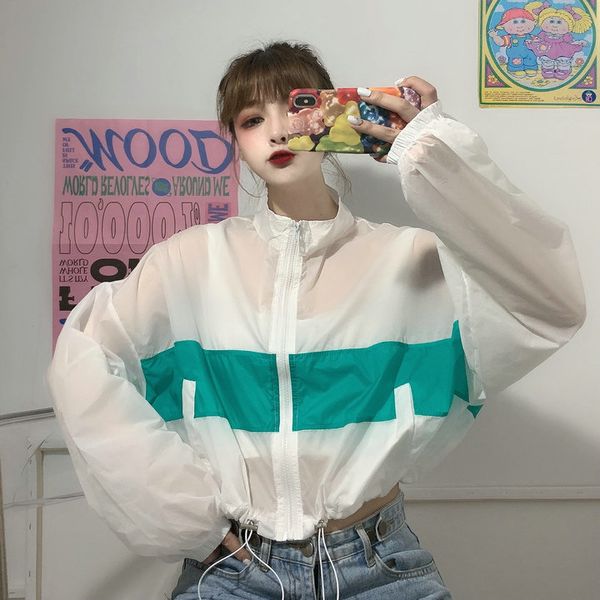 summer patchwork thin spring fall perspective zipper long sleeve loose hipster korean sunscreen fashion brand coats & jackets, Black;brown
summer patchwork thin spring fall perspective zipper long sleeve loose hipster korean sunscreen fashion brand coats & jackets, Black;brown
