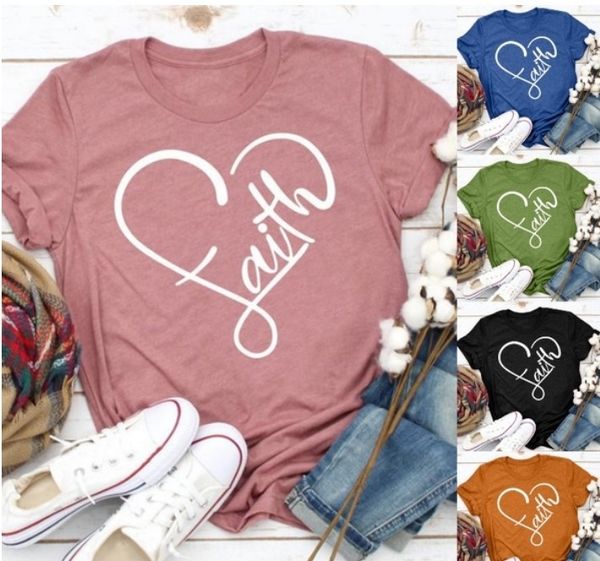 base t- shirt faith love printed t-shirt round neck short sleeve casual, White
base t- shirt faith love printed t-shirt round neck short sleeve casual, White