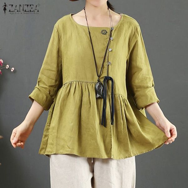 vintage linen shirts women's spring blouse zanzea 2020 casual high waist blusas female button embroidered plus size tunic, White
vintage linen shirts women's spring blouse zanzea 2020 casual high waist blusas female button embroidered plus size tunic, White