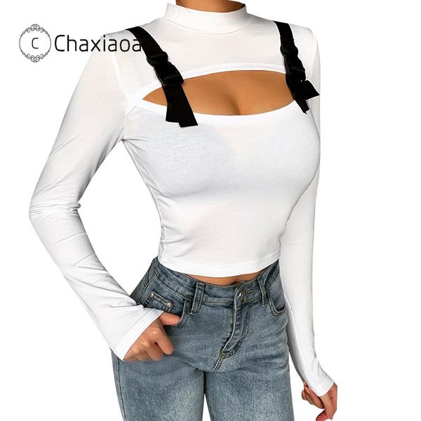 chaxiaoa street style solid hollow out moto long sleeve slim turtleneck t-shirt crop women autumn trend full sleeve tee x99, White
chaxiaoa street style solid hollow out moto long sleeve slim turtleneck t-shirt crop women autumn trend full sleeve tee x99, White