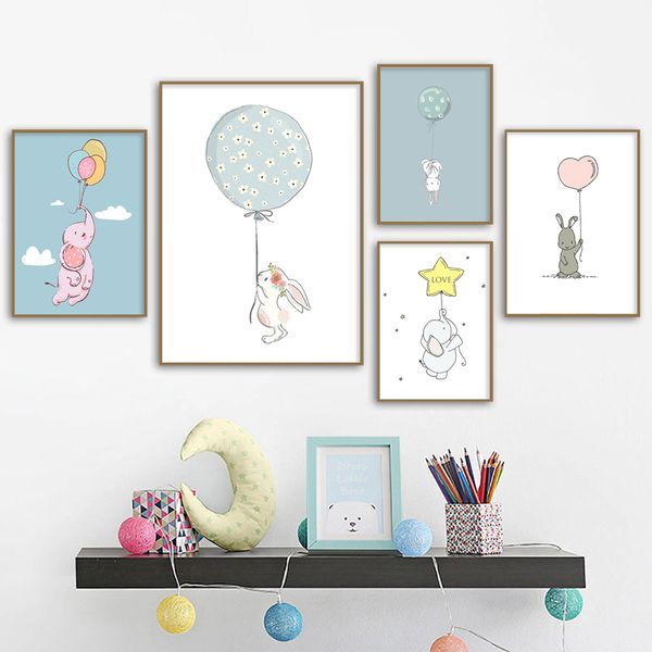 baby cute flying ballon animal rabbit elephant canvas poster print painting nordic nursery wall art picture children room decor
baby cute flying ballon animal rabbit elephant canvas poster print painting nordic nursery wall art picture children room decor