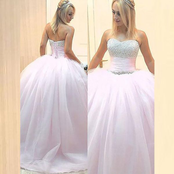 pink sweetheart ball gowns sparkly beading lace-up back quinceanera dresses floor-length tulle prom dresses, Black
pink sweetheart ball gowns sparkly beading lace-up back quinceanera dresses floor-length tulle prom dresses, Black