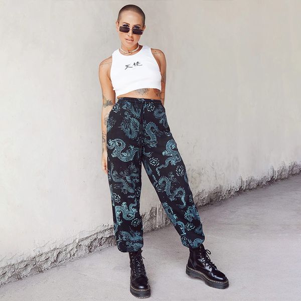 women's pants & capris nclagen dragon printed sweatpant cotton women drawstring vintage trousers casual high street cargo pant jogger p, Black;white
women's pants & capris nclagen dragon printed sweatpant cotton women drawstring vintage trousers casual high street cargo pant jogger p, Black;white