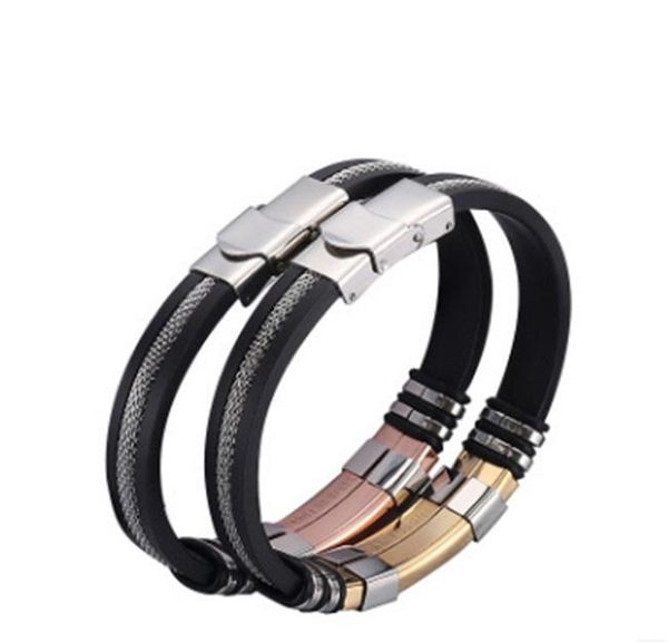 new silicone titanium bracelet selling men bracelet adjustable fashion accessories, Black 
new silicone titanium bracelet selling men bracelet adjustable fashion accessories, Black