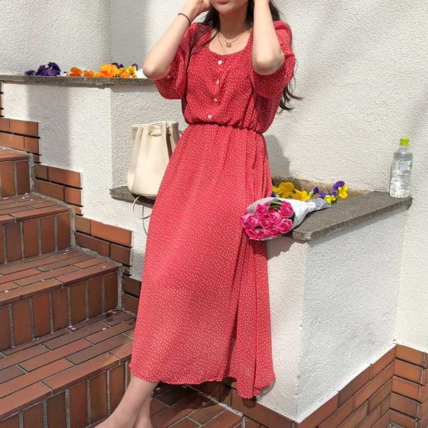 casual dresses xhkld vintage square collar dot print women a-line dress short sleeve summer chiffon female holiday beach femme vestidos, Black;gray
casual dresses xhkld vintage square collar dot print women a-line dress short sleeve summer chiffon female holiday beach femme vestidos, Black;gray