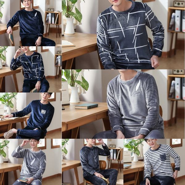 winter long sleeve warm men's thickened fleece flannel men's home wear warm pullover pajamas pullover pajamas, Black;brown
winter long sleeve warm men's thickened fleece flannel men's home wear warm pullover pajamas pullover pajamas, Black;brown