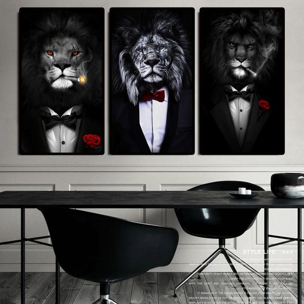 black wild lion in a suit canvas art posters and prints abstract lion smoking a cigar canvas paintings on the wall art pictures
black wild lion in a suit canvas art posters and prints abstract lion smoking a cigar canvas paintings on the wall art pictures