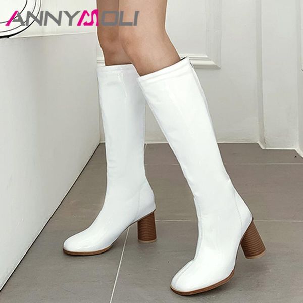 annymoli woman boots high heel knee high boots round heel shoes zipper female long autumn winter white wine red size 33-46, Black
annymoli woman boots high heel knee high boots round heel shoes zipper female long autumn winter white wine red size 33-46, Black