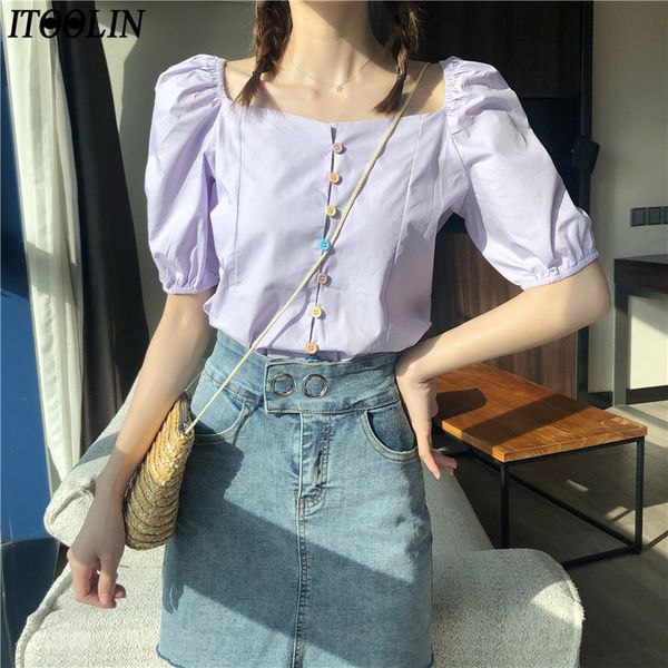 itoolin new french vintage shirts women's clothing elegant woman fashion blouses 2020 summer puff sleeve kpop women shirt, White
itoolin new french vintage shirts women's clothing elegant woman fashion blouses 2020 summer puff sleeve kpop women shirt, White