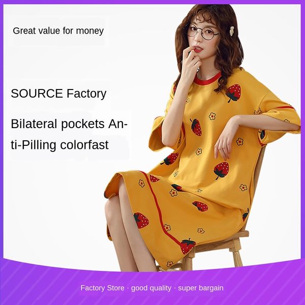qikgj korean cotton nightgown women home pajamas pajamas's short-sleeved summer pajamas ins new cartoon sweet simple outdoor wear home, Blue;red
qikgj korean cotton nightgown women home pajamas pajamas's short-sleeved summer pajamas ins new cartoon sweet simple outdoor wear home, Blue;red