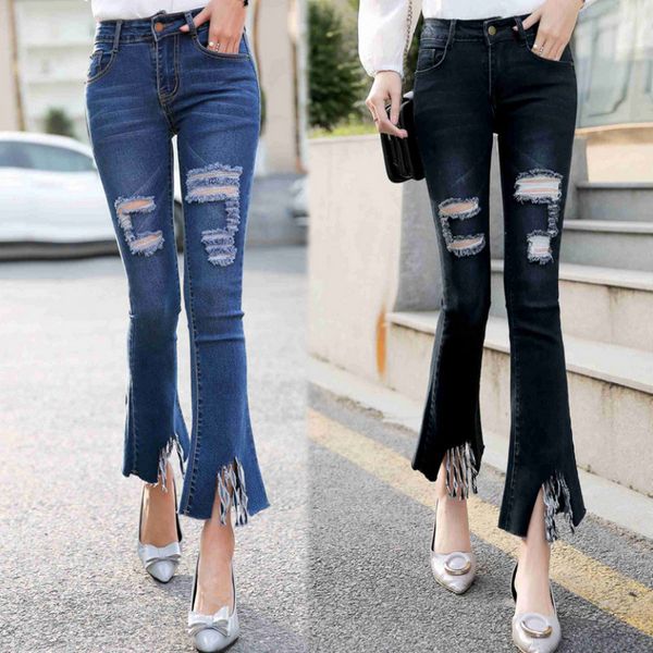 2020 new style fashion jean hollow out flare pants 1065, Blue
2020 new style fashion jean hollow out flare pants 1065, Blue