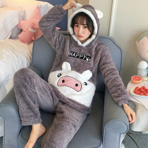 winter thickened plush pajamas warm home clothes women's cute hooded girls korean style suit loose warm home clothes, Blue;red
winter thickened plush pajamas warm home clothes women's cute hooded girls korean style suit loose warm home clothes, Blue;red
