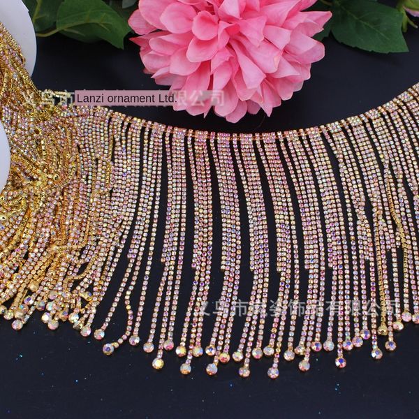 16cm super long tassel wedding ab color diamond super long round diamond tassel code chain performance clothing wedding dress chain, Silver
16cm super long tassel wedding ab color diamond super long round diamond tassel code chain performance clothing wedding dress chain, Silver