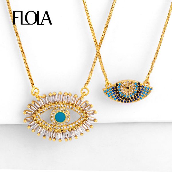 flola gold evil eye necklaces women with crystal cubic zirconia turkish blue eye cz necklace statement jewelry olho grego nkeq01, Silver
flola gold evil eye necklaces women with crystal cubic zirconia turkish blue eye cz necklace statement jewelry olho grego nkeq01, Silver