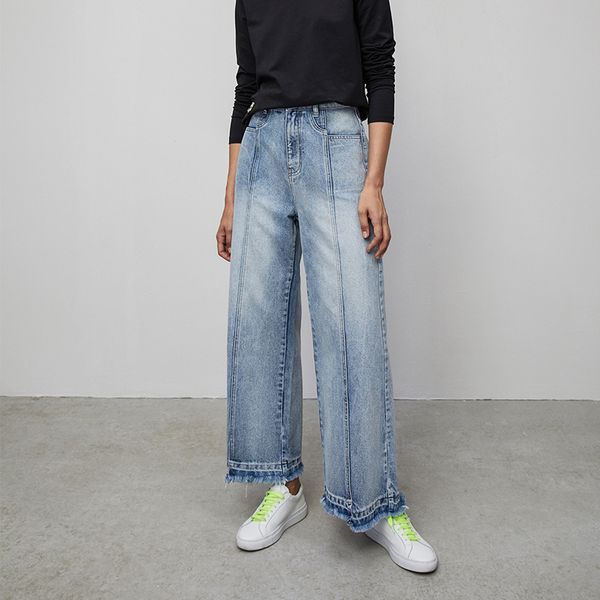 toyouth high street bleached high waist jeans for women solid wide leg denim pants, Blue
toyouth high street bleached high waist jeans for women solid wide leg denim pants, Blue